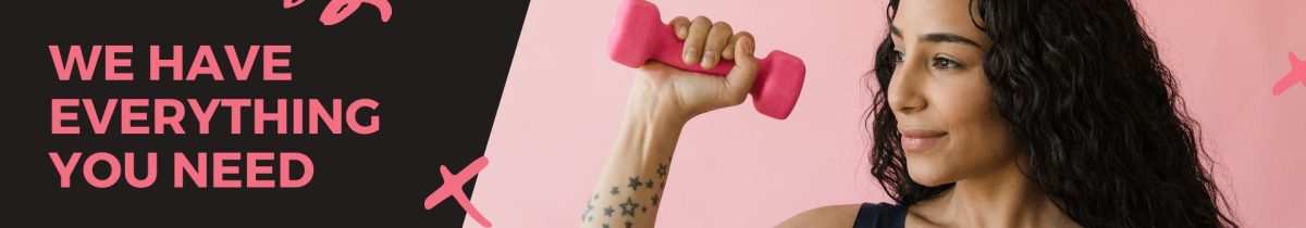 Black And Pink Modern Fitness Reddit Banner